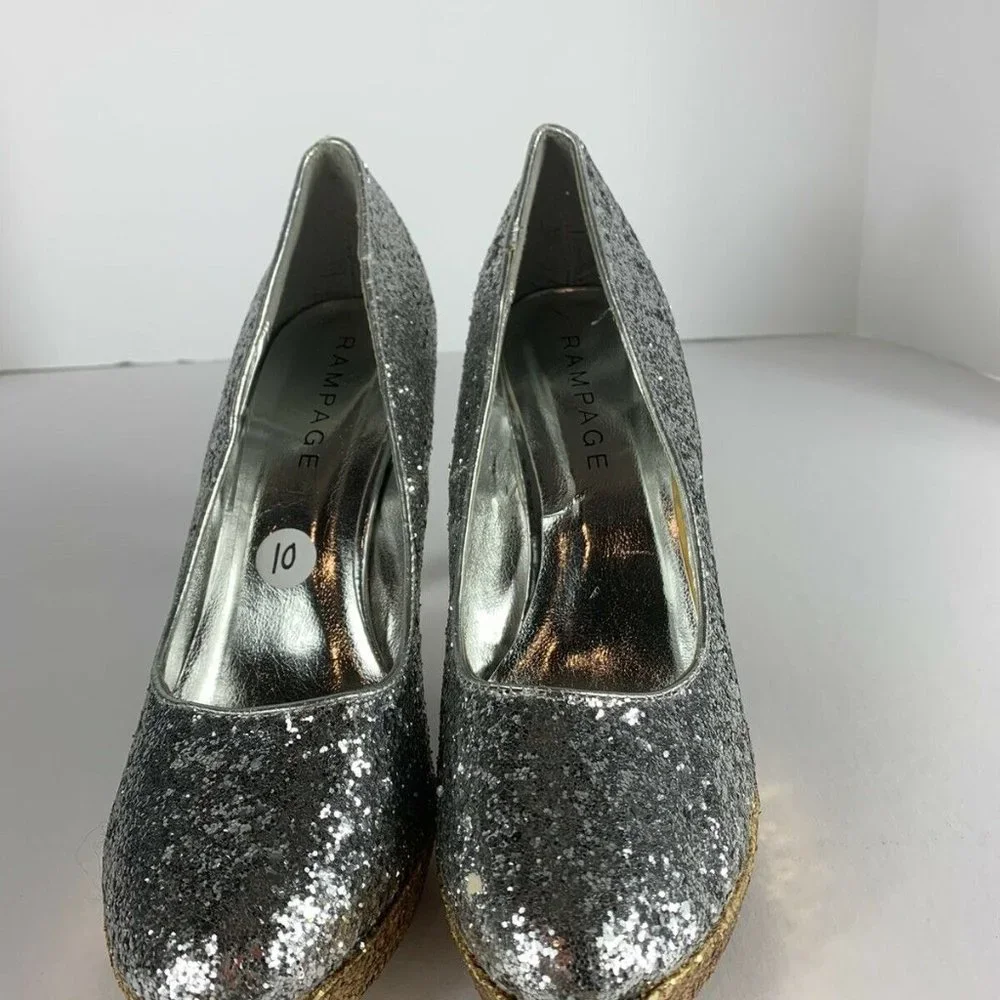 Silver‎ Gold Pumps Stripper Platforms Stilettos